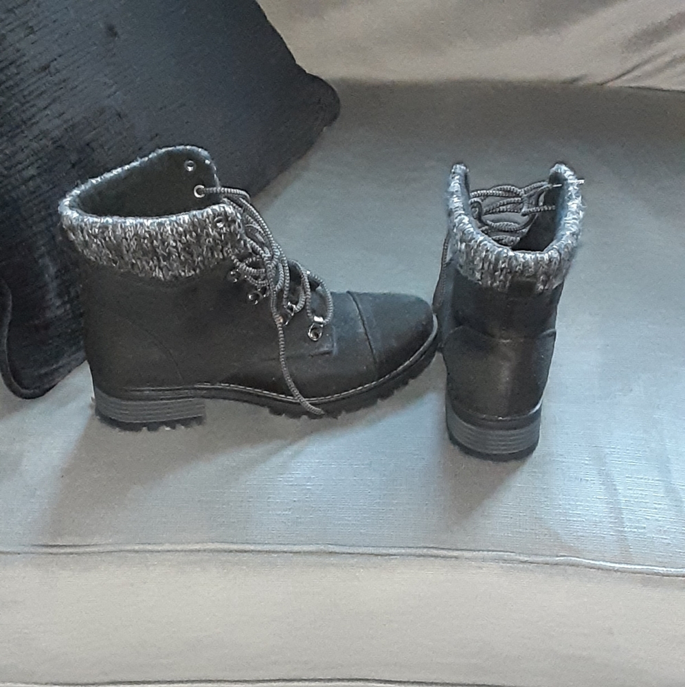 Black suede boots